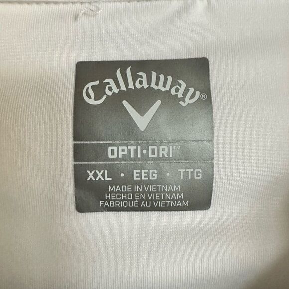NWT Callaway Big/Tall Opti-Dry Performance Golf Polo Shirt White/Navy - Size XXL - Picture 3 of 7